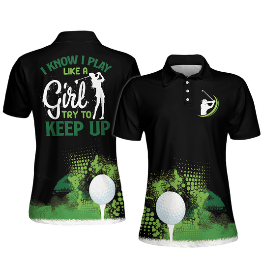 I Play Like A Girl Grunge Golf Polo H0304