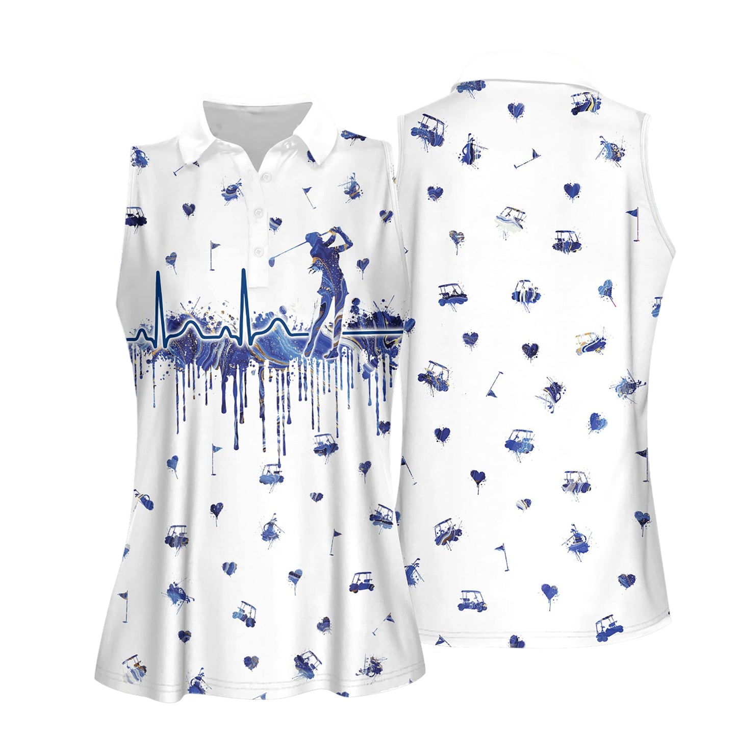 Blue Marble Heart Beat Golf Shirts I0033