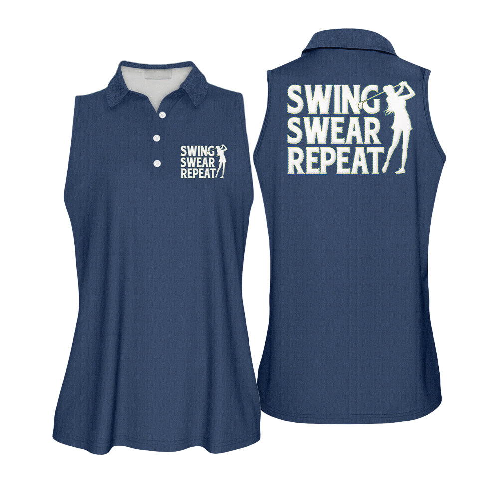 Swing Swear Repeat Golf Polo Shirt Women 0233