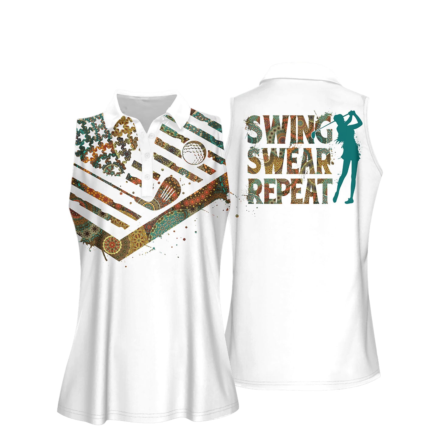 Mandala Swing Swear Repeat Women Shirts I0234