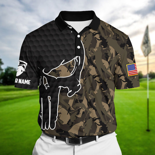 Masnines Brown Pride Best Crazy Skull Golf Polo Shirts Multicolored Custom Name Polo GA0009