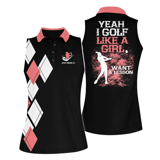 Yeah I Golf Like A Girl Women Shirts I0037