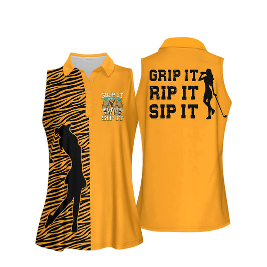 Grip It Rip It Sip It Golf Shirts I0041