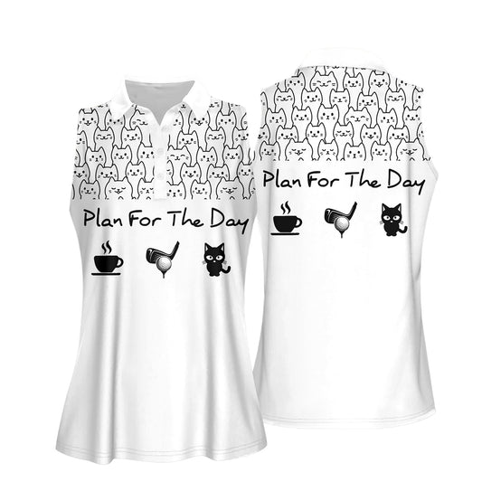 Plan For The Day Coffee Golf Cat Shirts I0042