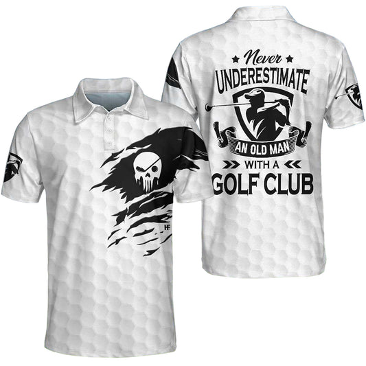 Never Underestimate Old Man Golf Polo I0047