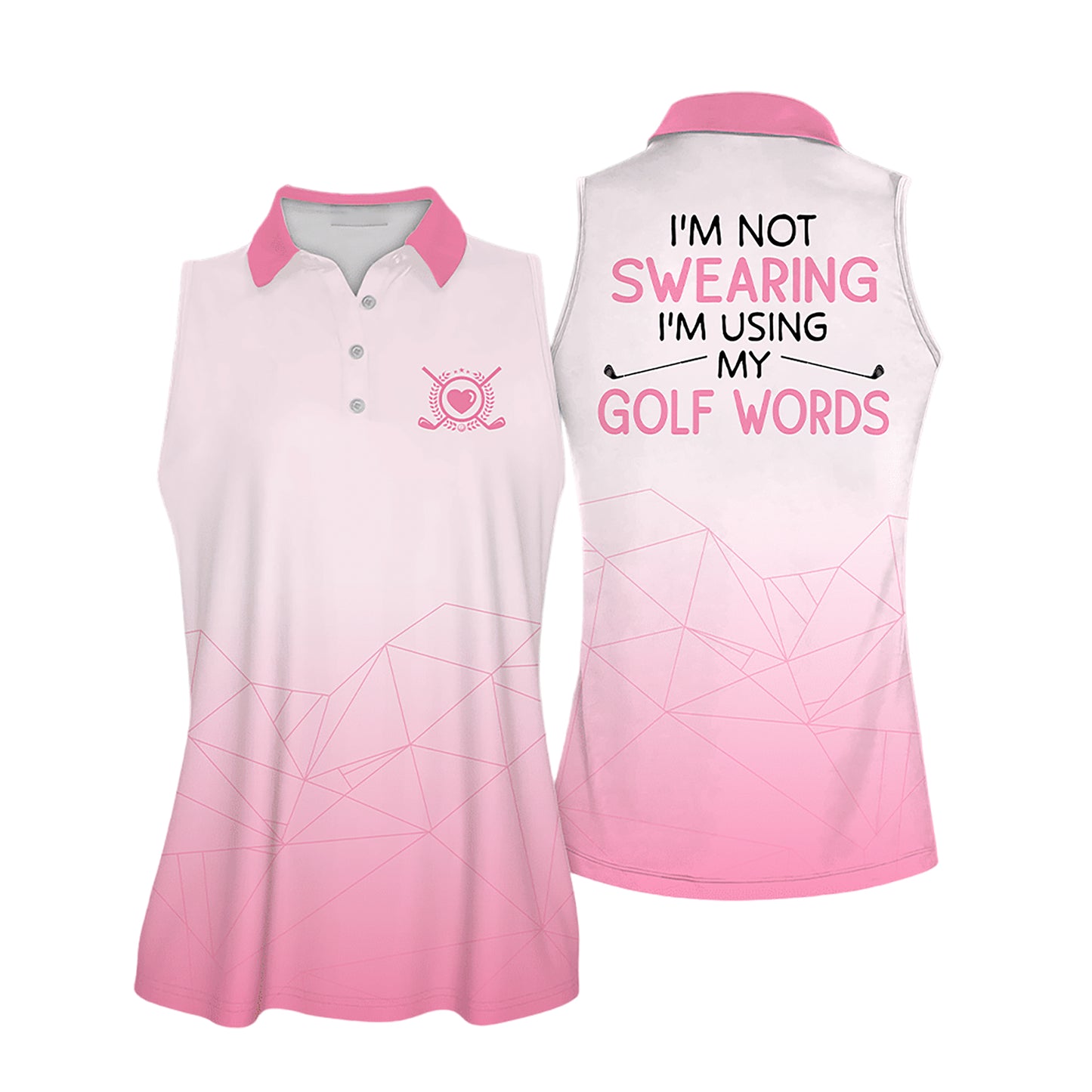 I am not Swearing Sleeveless Golf Shirt I0282