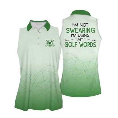 I am not Swearing Sleeveless Golf Shirt I0282