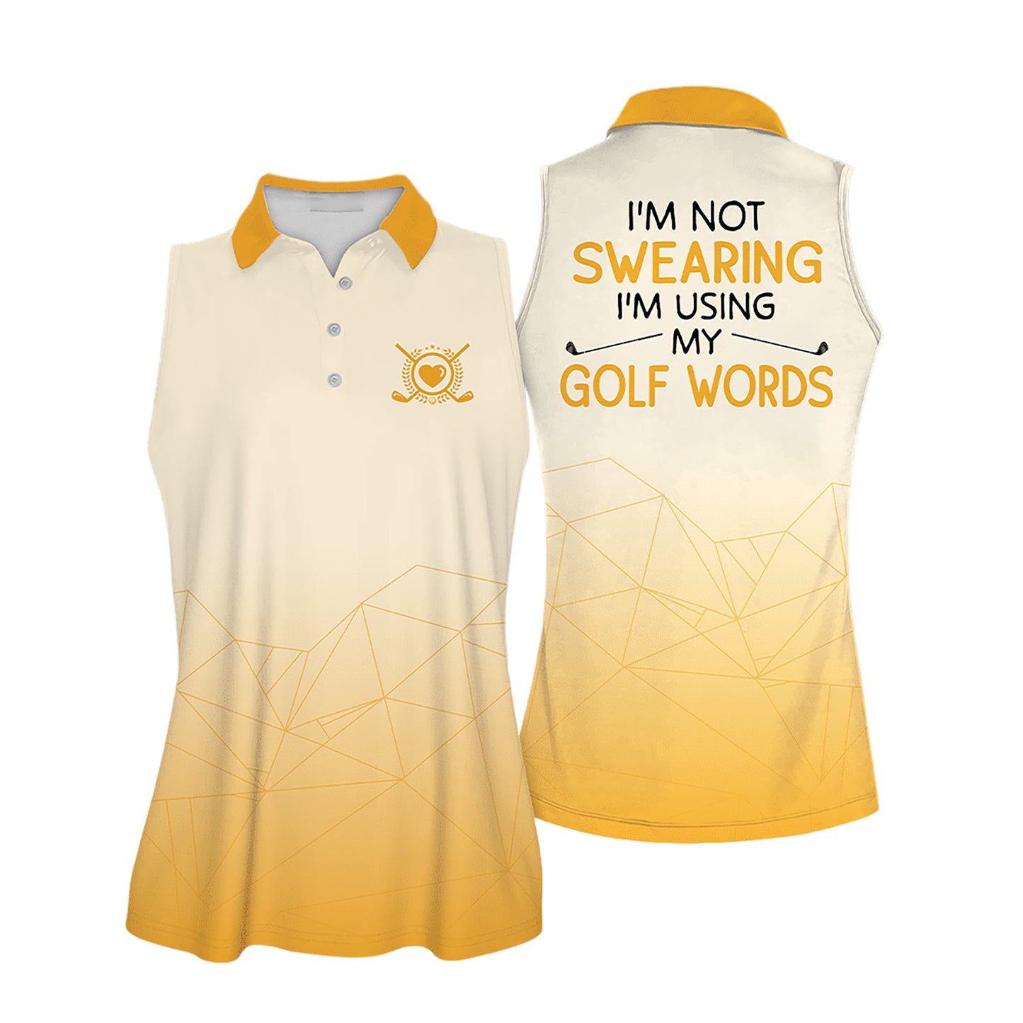 I am not Swearing Sleeveless Golf Shirt I0282