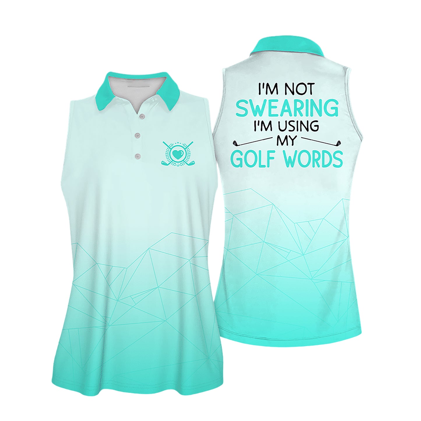 I am not Swearing Sleeveless Golf Shirt I0282