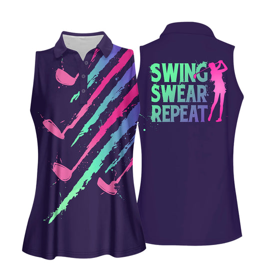 Gradient Swing Swear Repeat Golf Shirts I0284