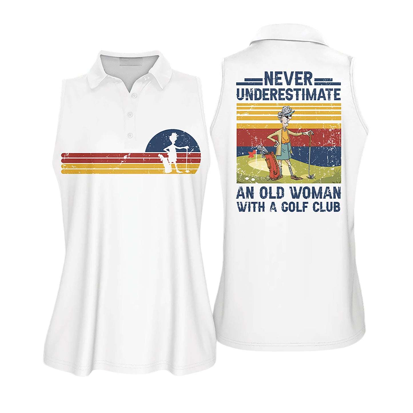 Old Woman With A Golf Shirts For Woman I0289