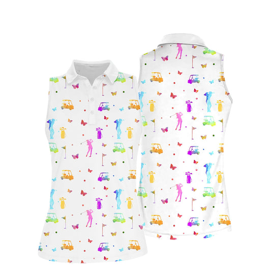 Golf Silhouette Butterflies Golf Shirts I0053