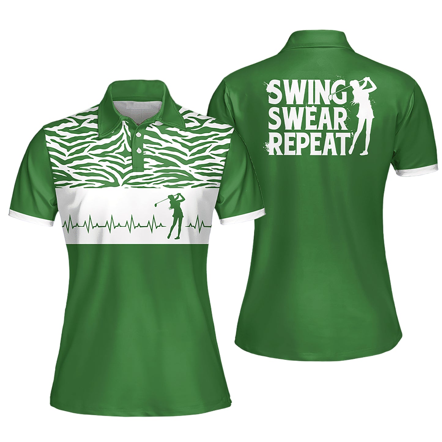 Swing Swear Repeat Leopard Golf Shirts I0303