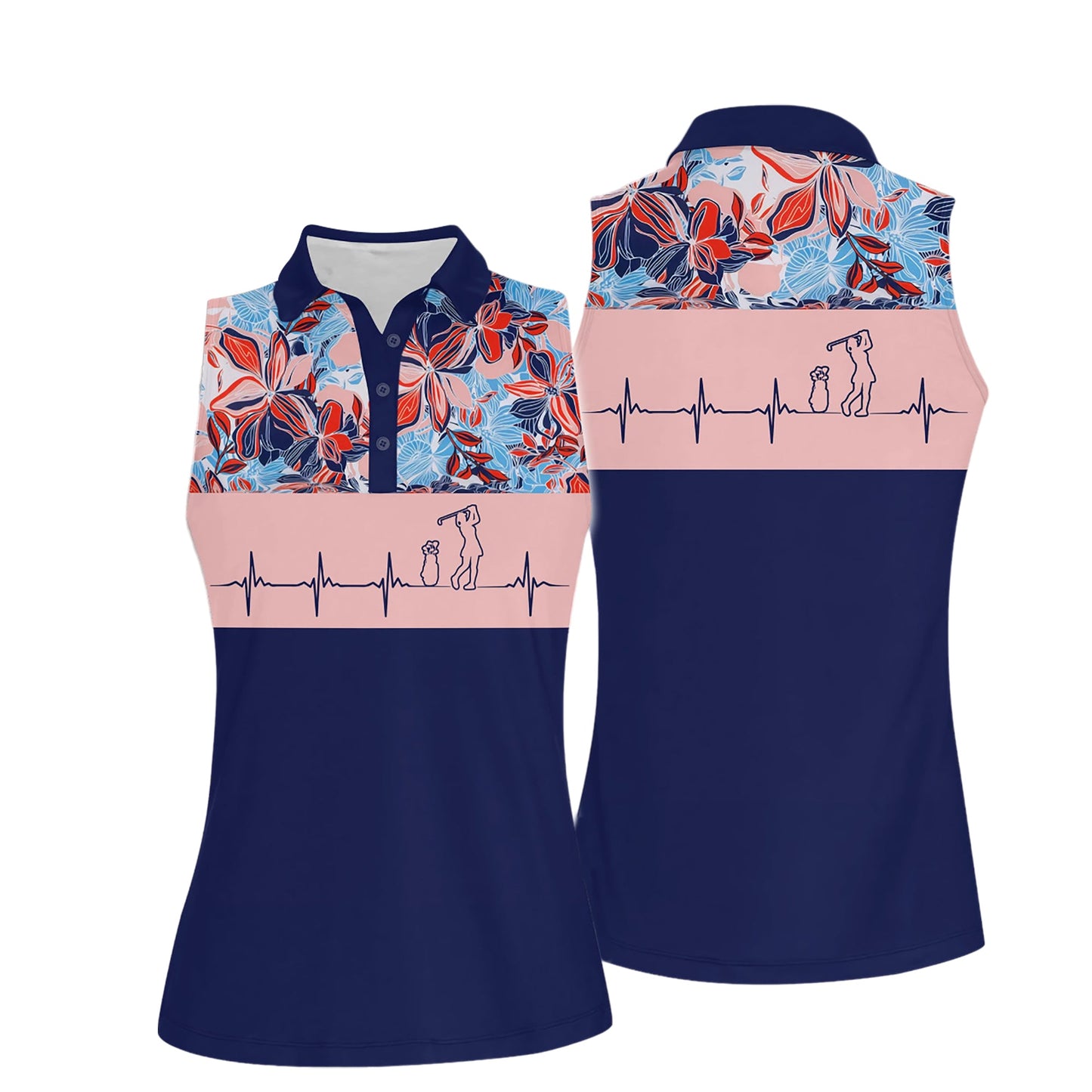 Heart Beat Golf Tropical Women Shirts I0063