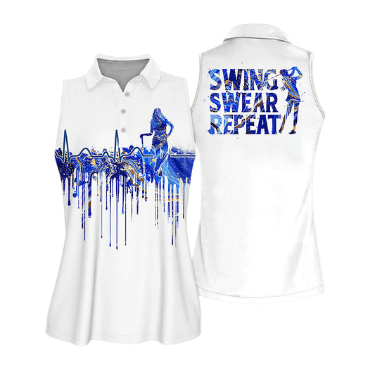 Swing Swear Repeat Golf Shirts I0328