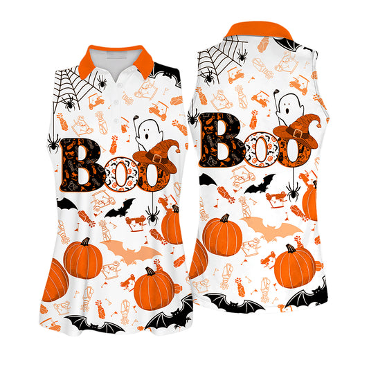 Boo Halloween Golf Pattern Golf Shirt I0332