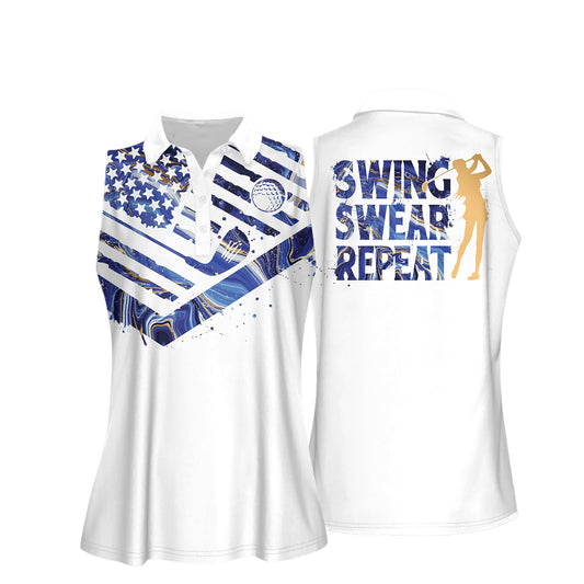 Swing Swear Repeat Women Golf Shirts I0335