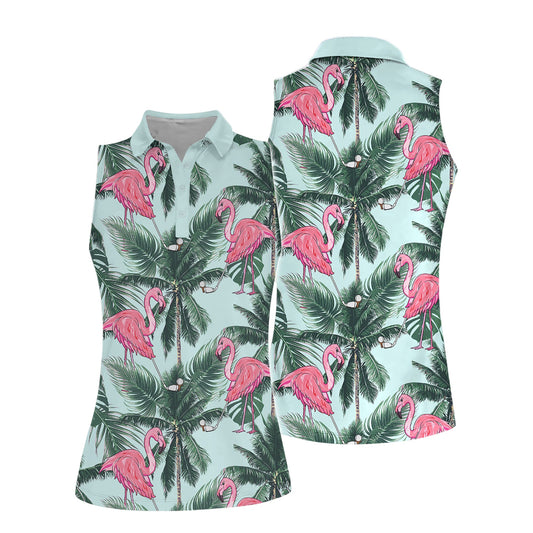 Seamless Tropical Flamingo Golf Shirts H0254