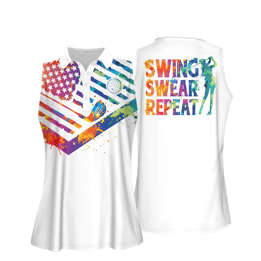 Swing Swear Repeat Women Golf Shirts I0008