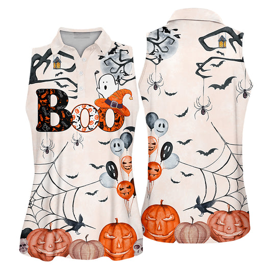 Boo Halloween Golf Pattern Golf Shirts I0345