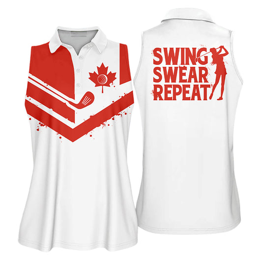 Swing Swear Repeat Golf Shirts I0361