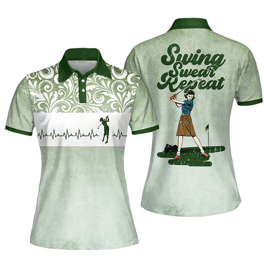 Swing Swear Repeat Love Heat Polo Shirt I0368