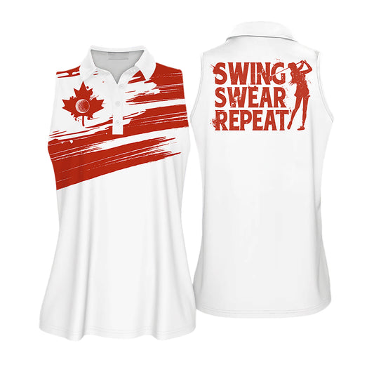 Canada Swing Swear Repeat Golf Shirts I0369