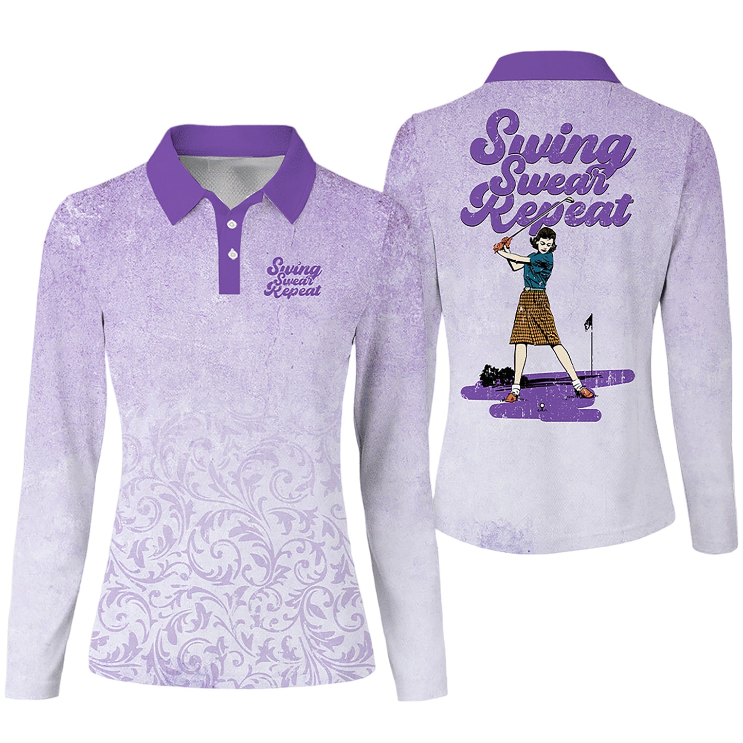 Swing Swear Repeat Golf Shirts I0372