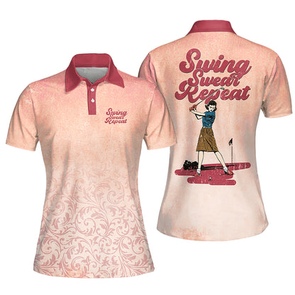 Swing Swear Repeat Golfer Polo Shirt I0372