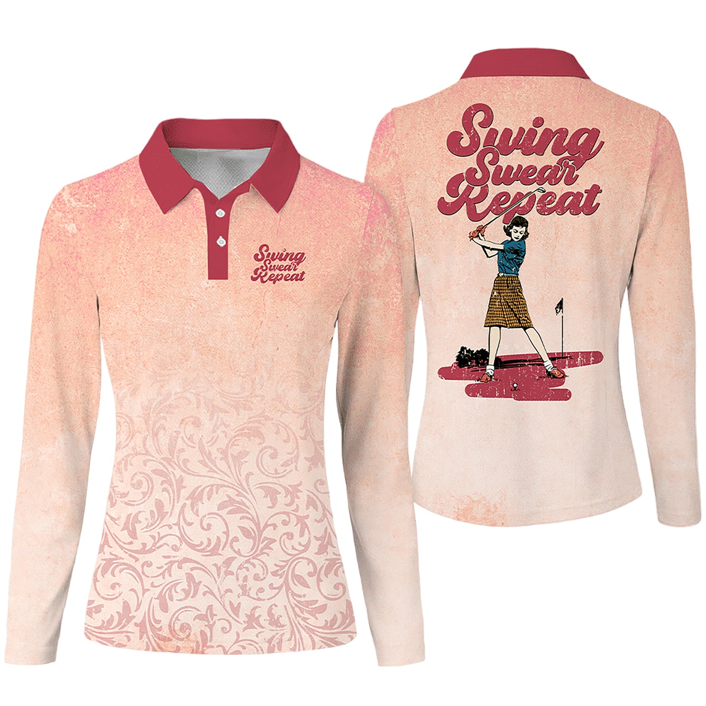 Swing Swear Repeat Golf Shirts I0372