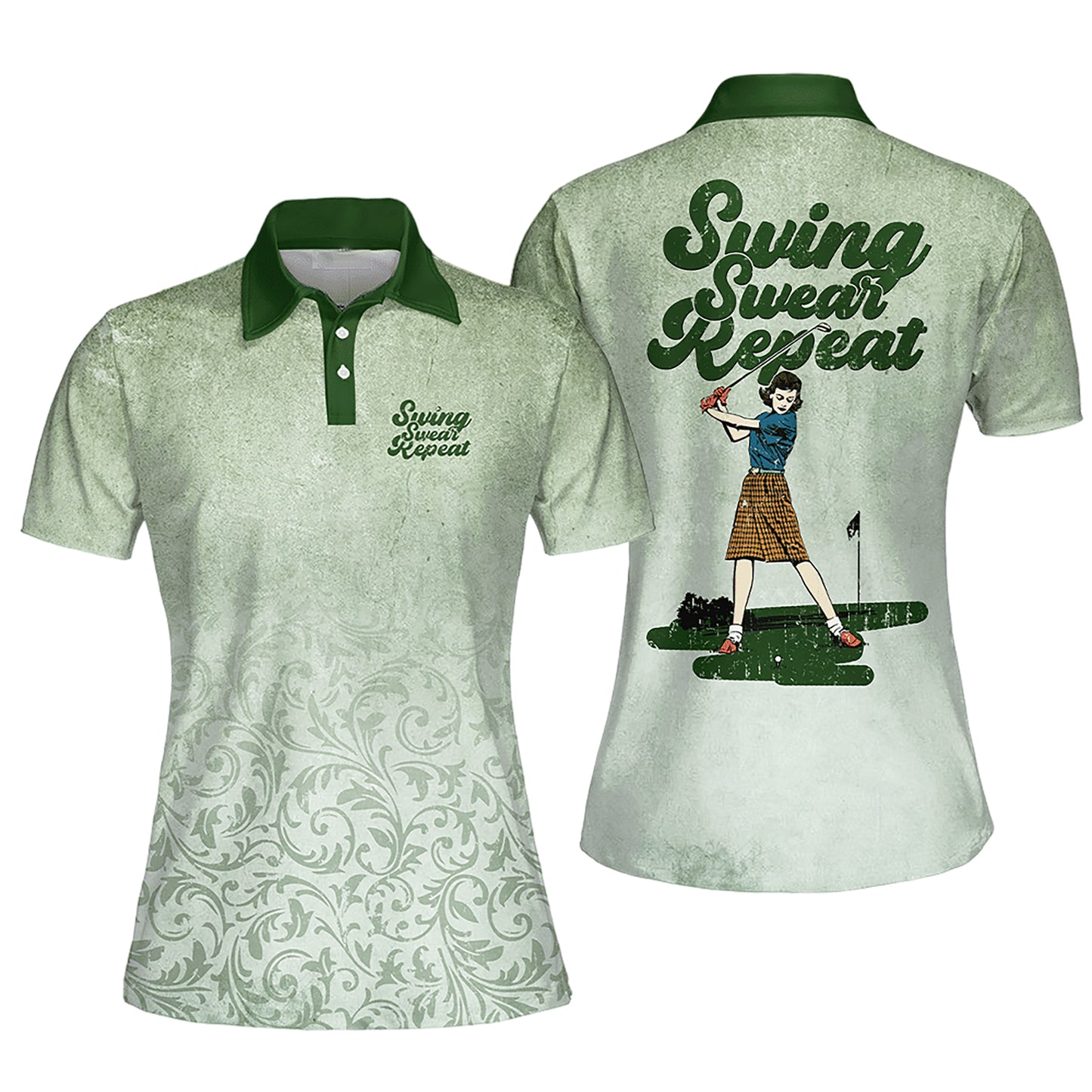 Swing Swear Repeat Golfer Polo Shirt I0372