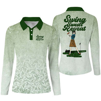 Swing Swear Repeat Golf Shirts I0372