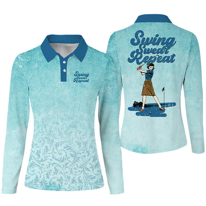 Swing Swear Repeat Golf Shirts I0372