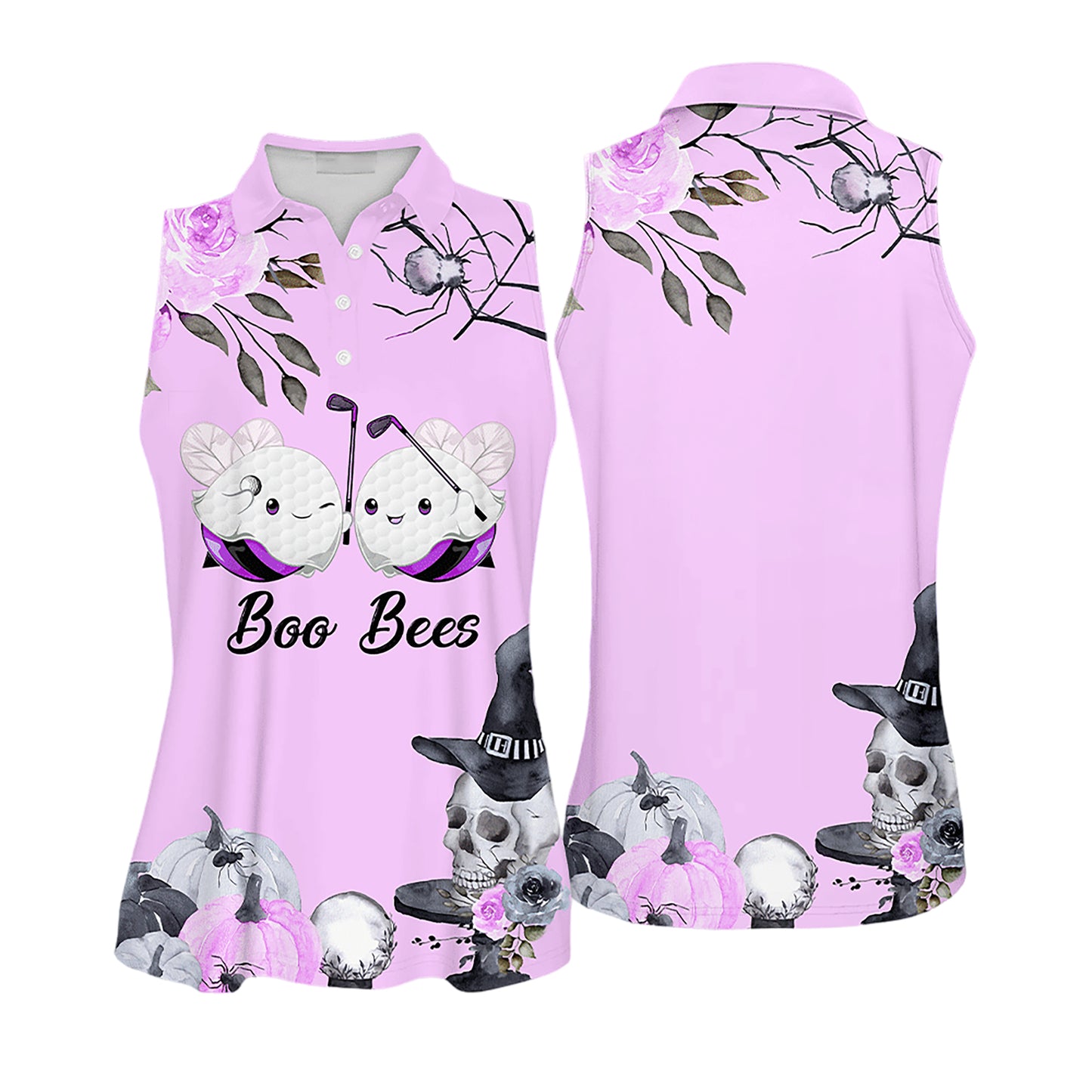 Halloween Boo Bee Golf Sleeveless Shirt I0386