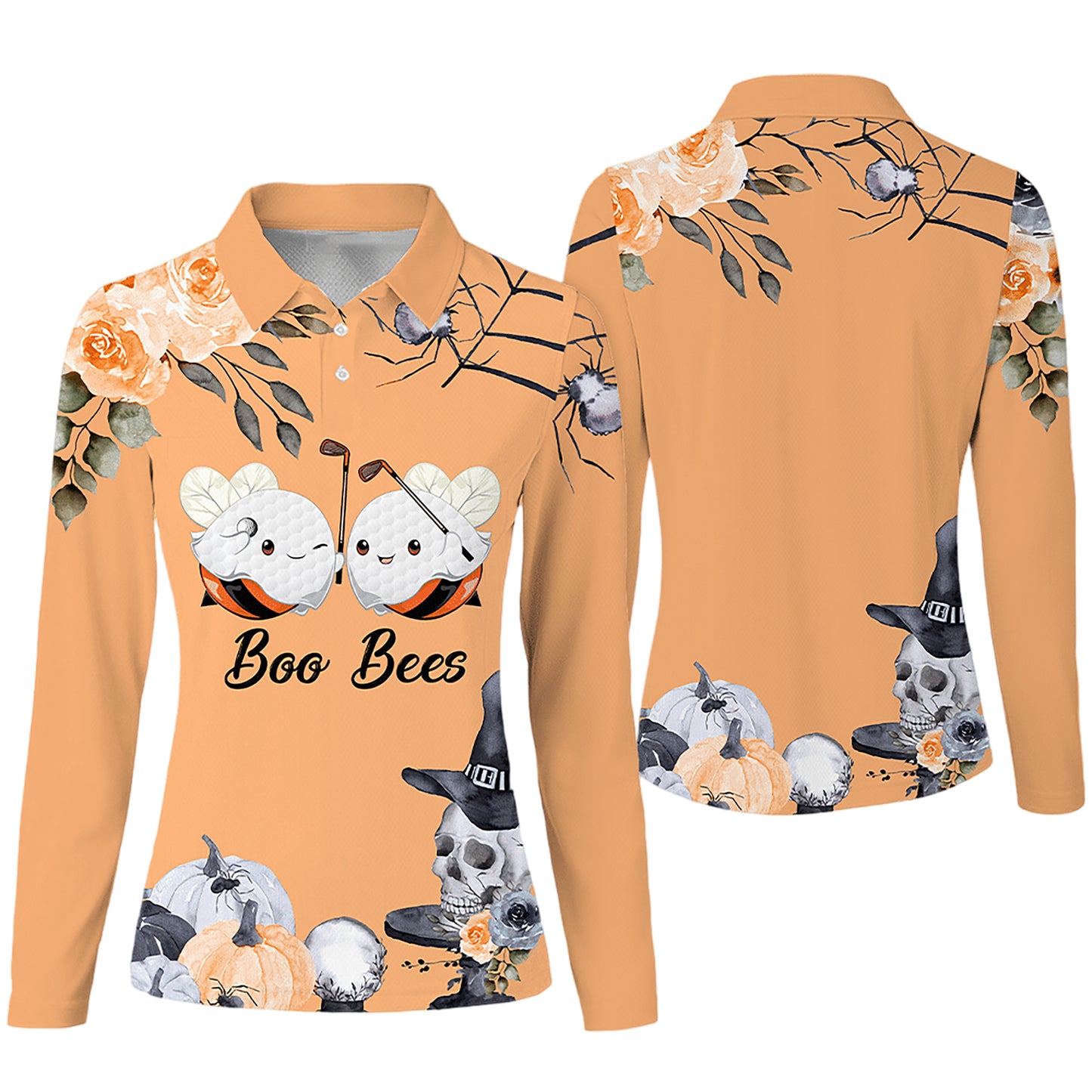 Halloween Boo Bees Golf Long Sleeve I0386