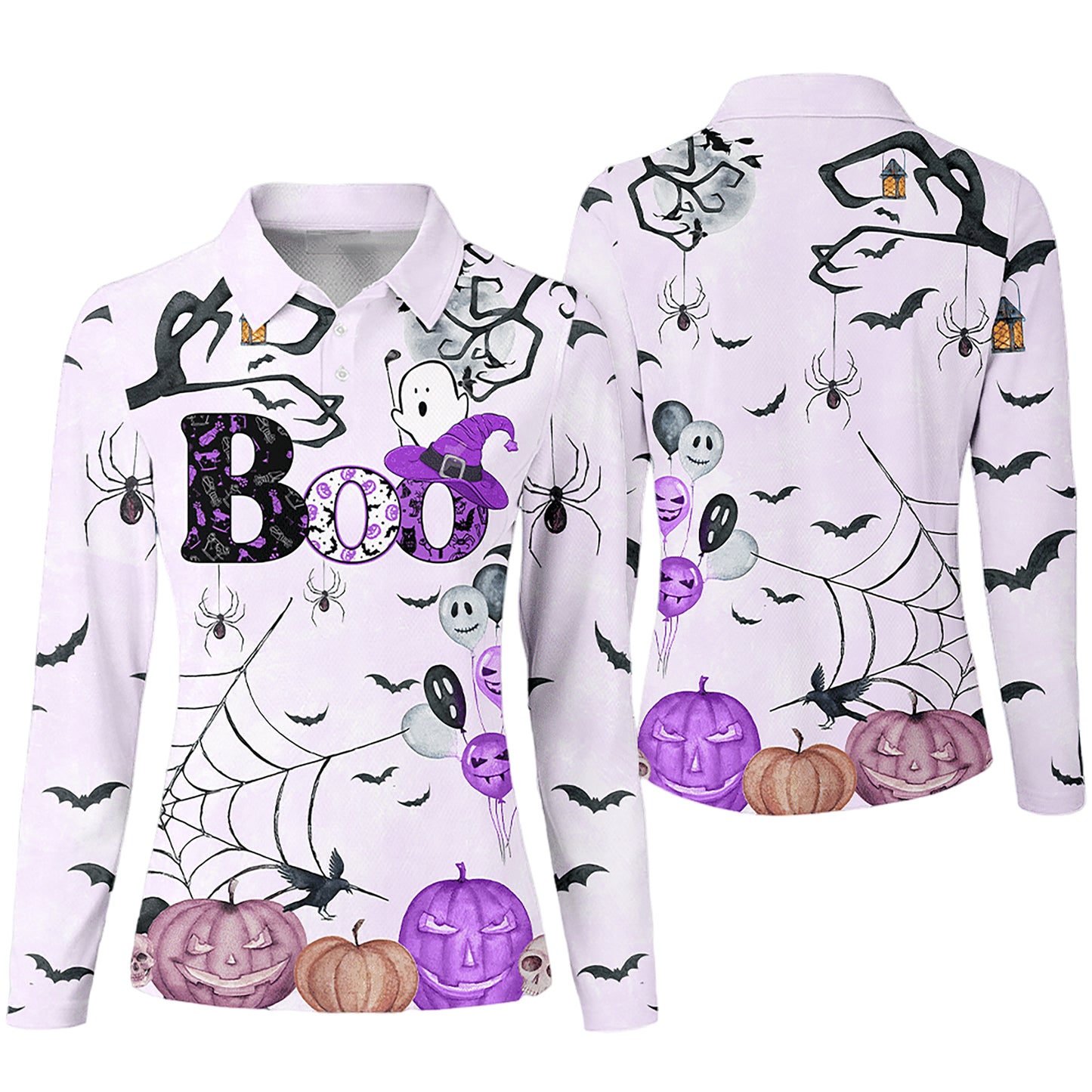 Boo Halloween Golf Pattern Long Sleeve I0387