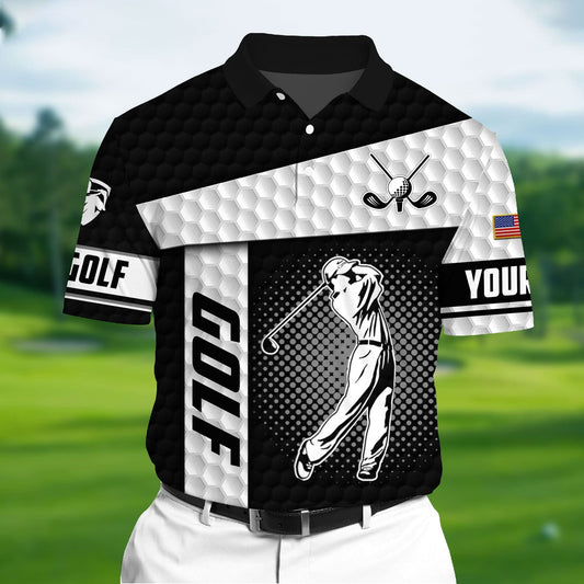 Masnines Black White Pride Premium Unique Golf Polo 3D For Lovers Multicolor Custom Name Polo GA0132