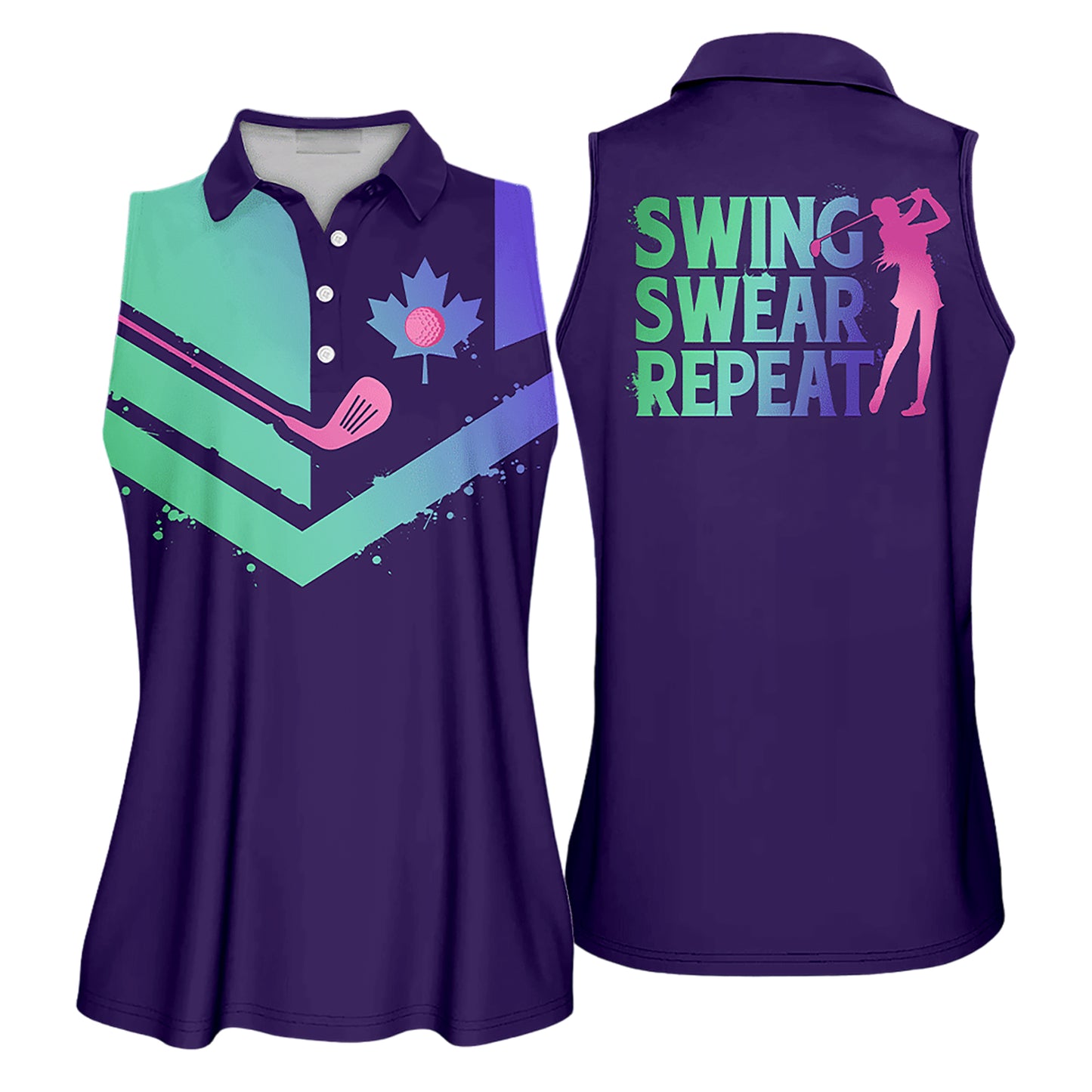 Swing Swear Repeat Golf Shirts I0400