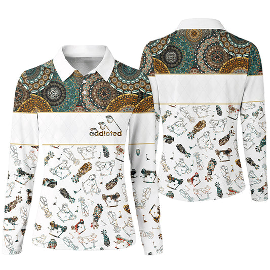 Addicted Pattern Golf Long Sleeve Shirt I0403