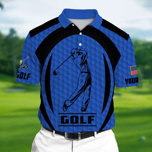 Masnines Blue Pride The Unique Cool Golf 3D Polo Shirts Multicolor Custom Name Polo GA0072