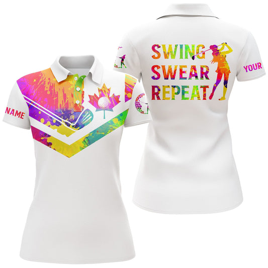 Canadian Swing Swear Repeat Golf Shirt I0514