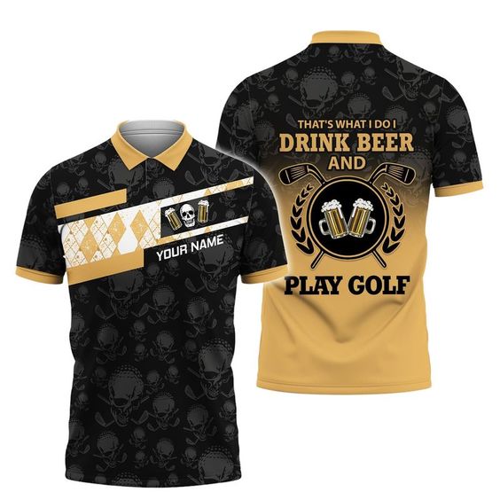 Masnines Golf I Drink Beer And Play Golf Customized Name All Over Printed Shirt GA0194