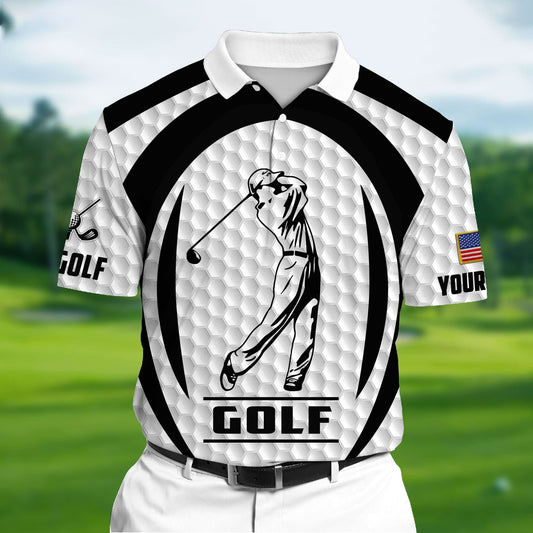 Masnines White Pride The Unique Cool Golf 3D Polo Shirts Multicolor Custom Name Polo GA0074