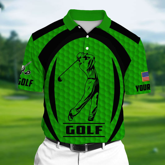 Masnines Green Pride The Unique Cool Golf 3D Polo Shirts Multicolor Custom Name Polo GA0073