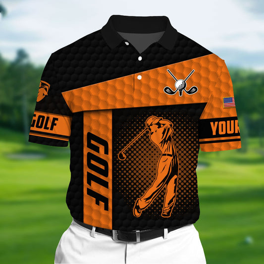 Masnines Orange Pride Premium Unique Golf Polo 3D For Lovers Multicolor Custom Name Polo GA0130