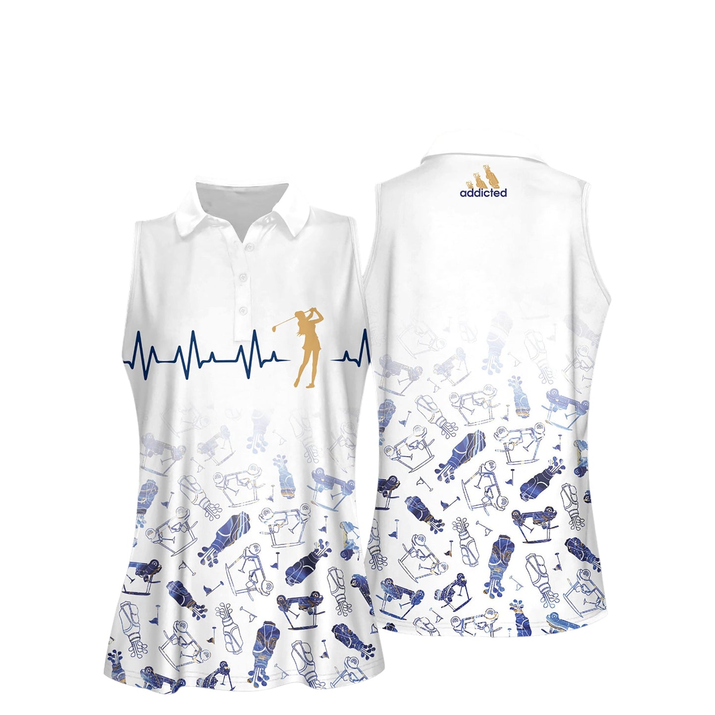 Blue Marble Heart Beat Golf Shirts I0124