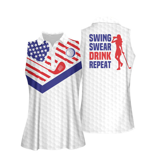 Swing Swear Dink Repeat Golf Shirts I0130