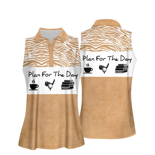 Plan Day Coffee Golf Book Women Shirts I0155