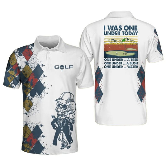 Masnines Golf Skeleton I Was One Under Today All Over Printed Shirt GA0180