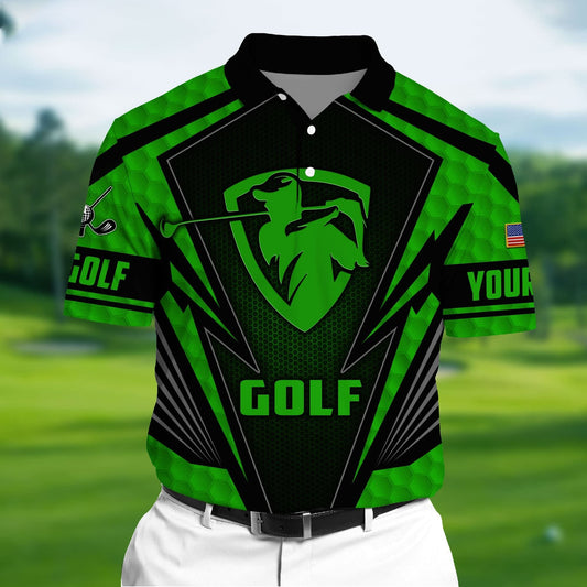 Masnines Green Pride Premium Unique Golf 3D Polo For Lovers Multicolor Custom Name Polo GA0096